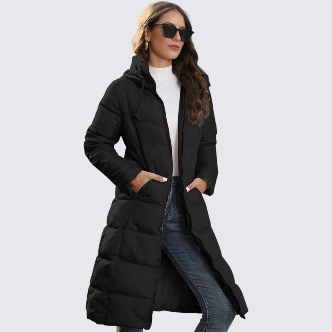 Hooded Puffer Long Coat for Women