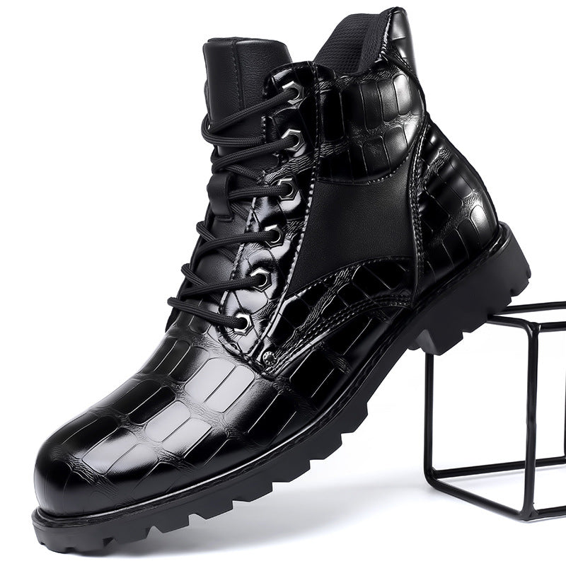 Dan | Men’s Croc-Embossed Leather Boots