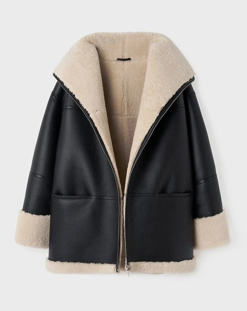 Shearling Aviator Jacket for Women