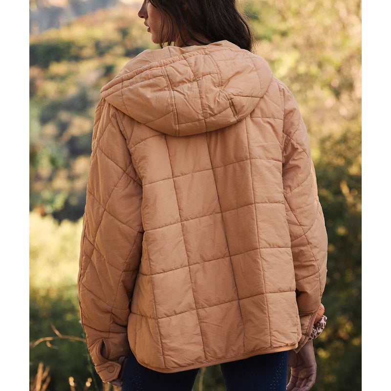 Lightweight Pullover Puffer Jacket for Women – Hooded, Water-Resistant Insulated Layer for Everyday Wear