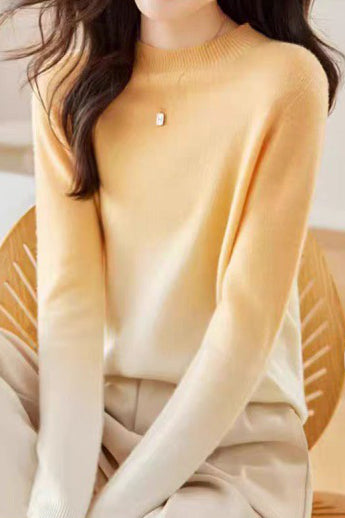 Women’s Gradient Knit Sweater – Crew Neck Lightweight Polyester Jumper