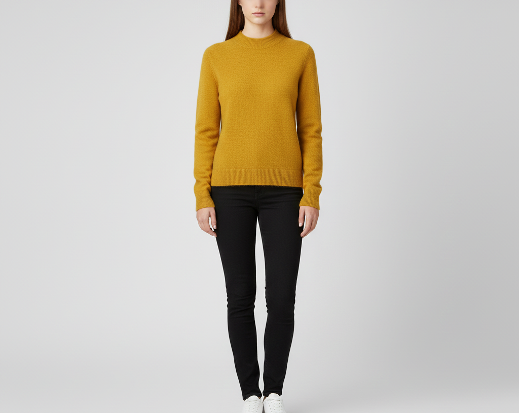 Women's soft cashmere crew neck sweater
