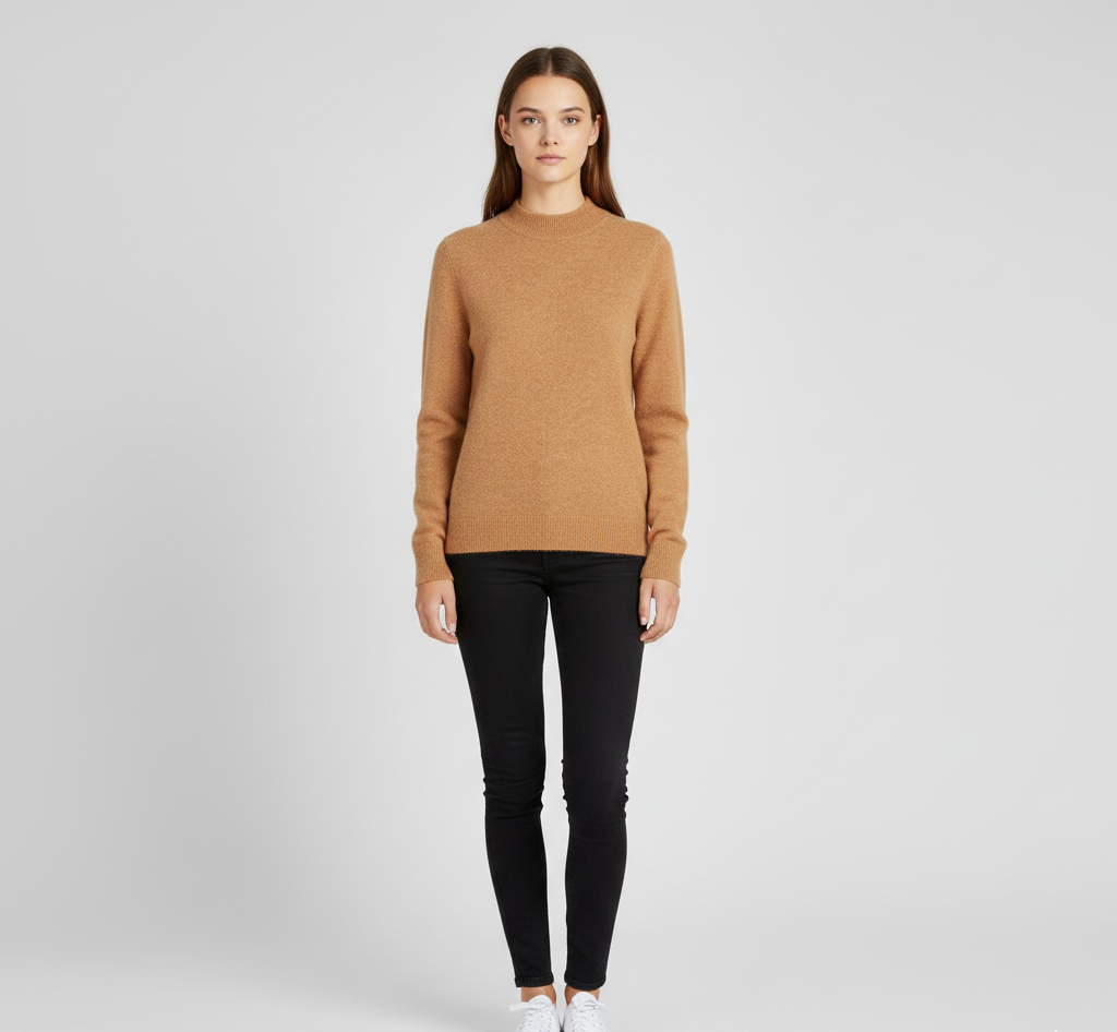 Women's soft cashmere crew neck sweater