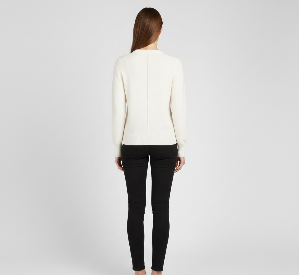 Women's soft cashmere crew neck sweater