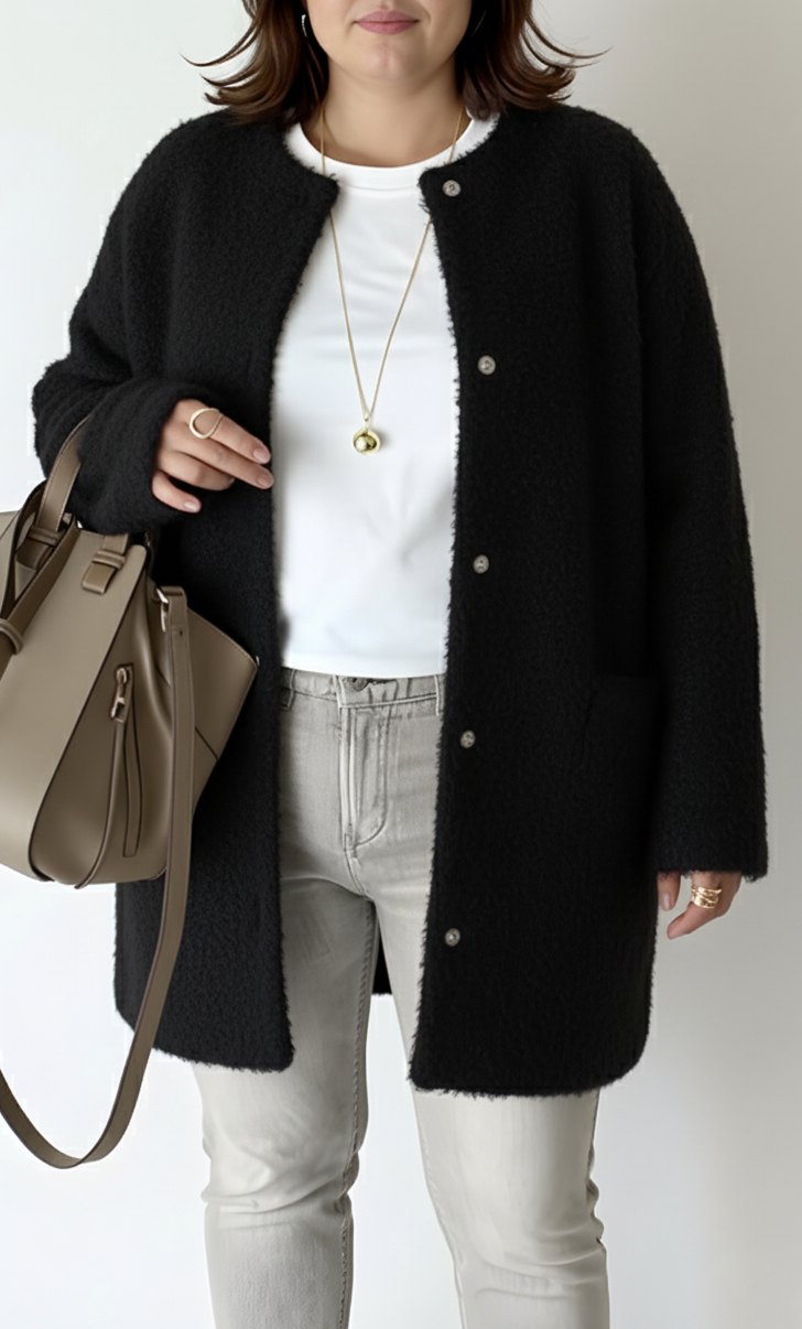 Chic Loose-Fit Knit Cardigan for Women | Plus Size Options Available