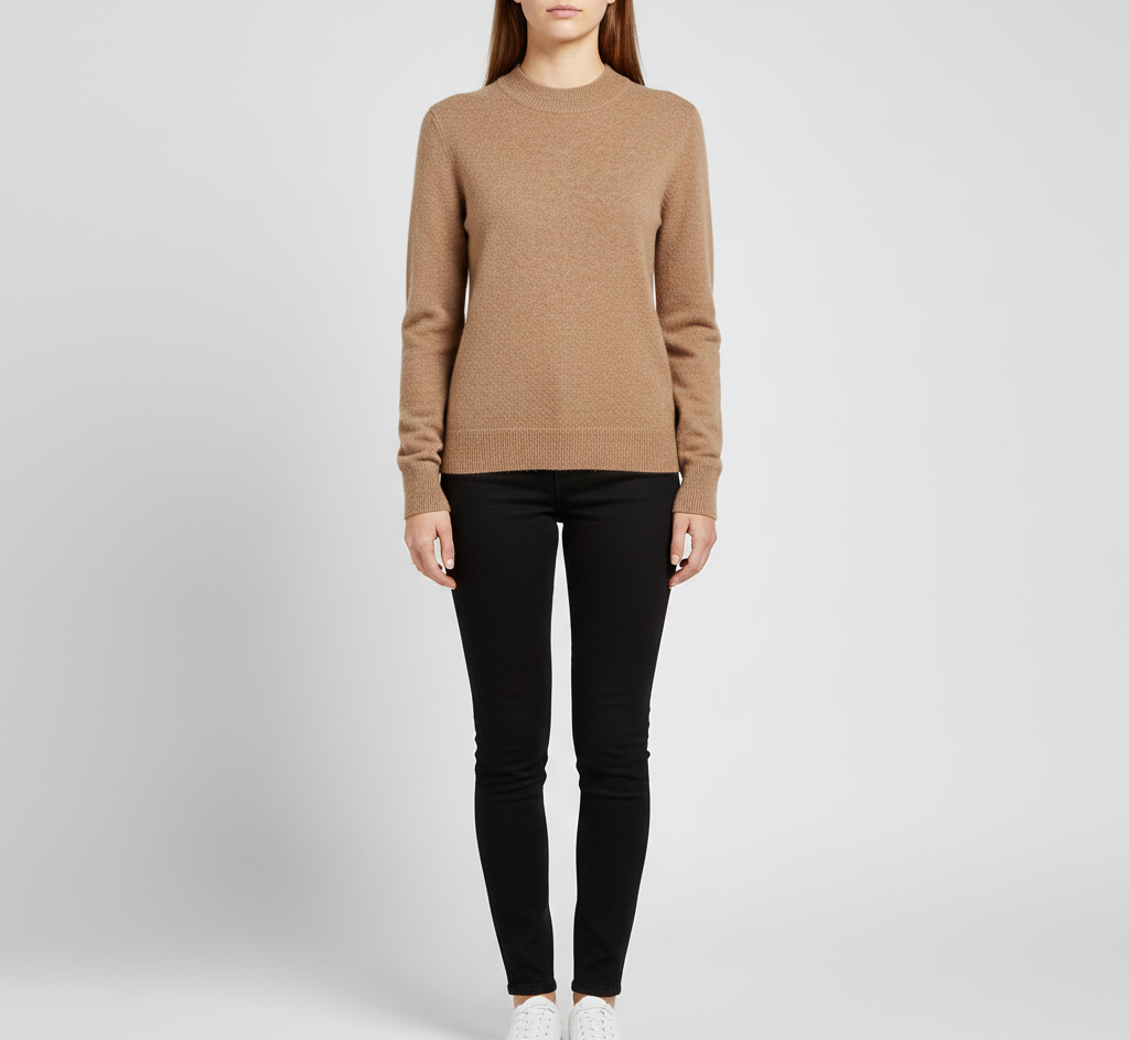 Women's soft cashmere crew neck sweater