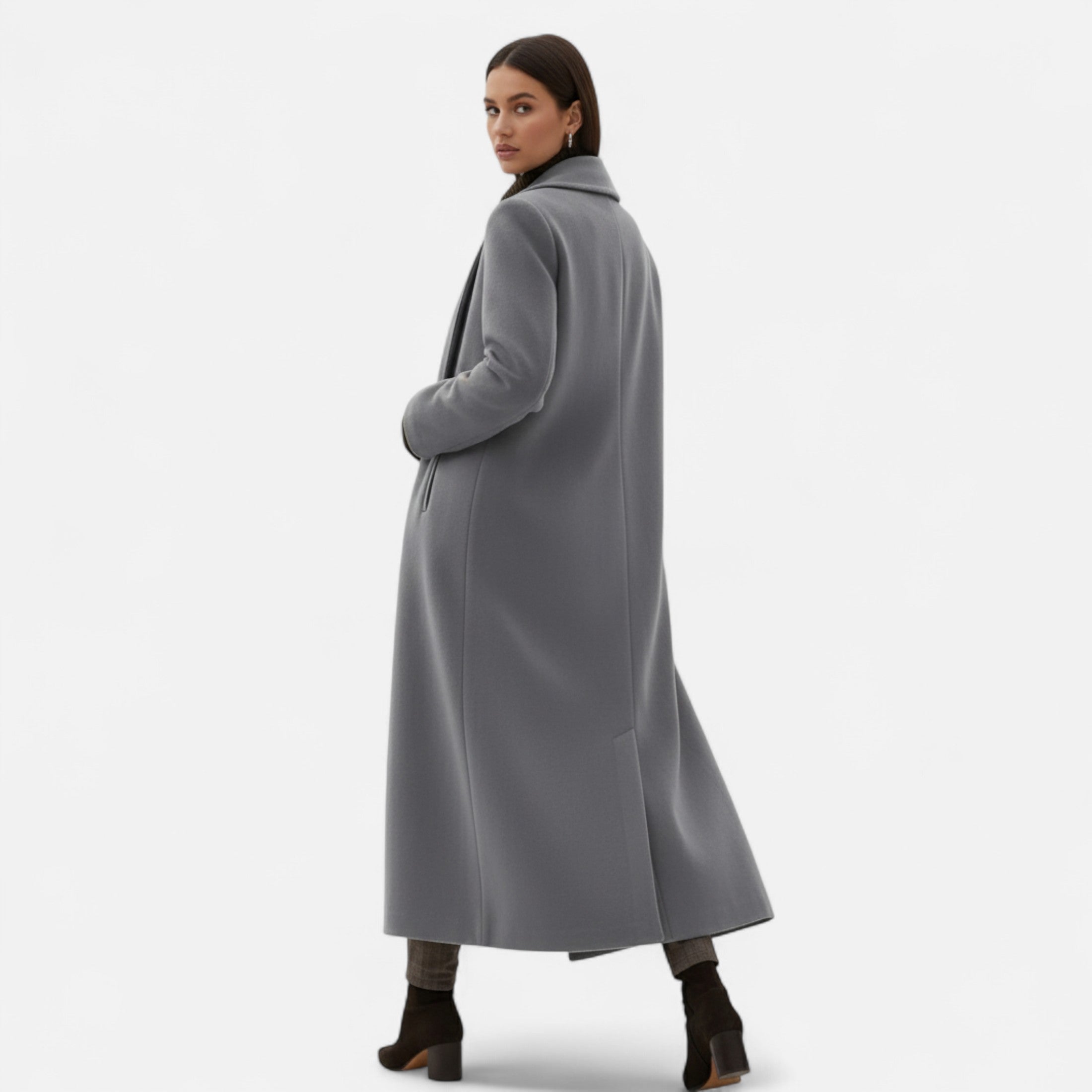 Women’s Long Plus-Size Trench Coat – Lightweight Elegant Lapel Jacket