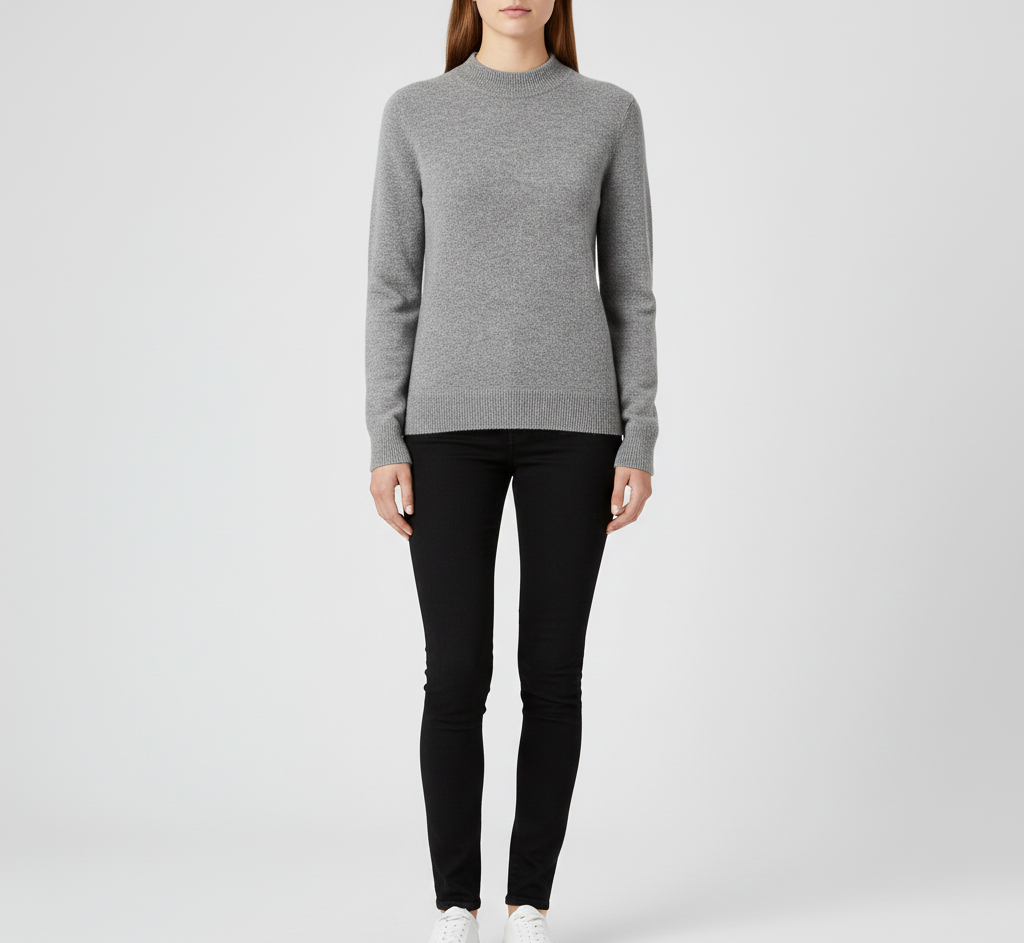 Women's soft cashmere crew neck sweater