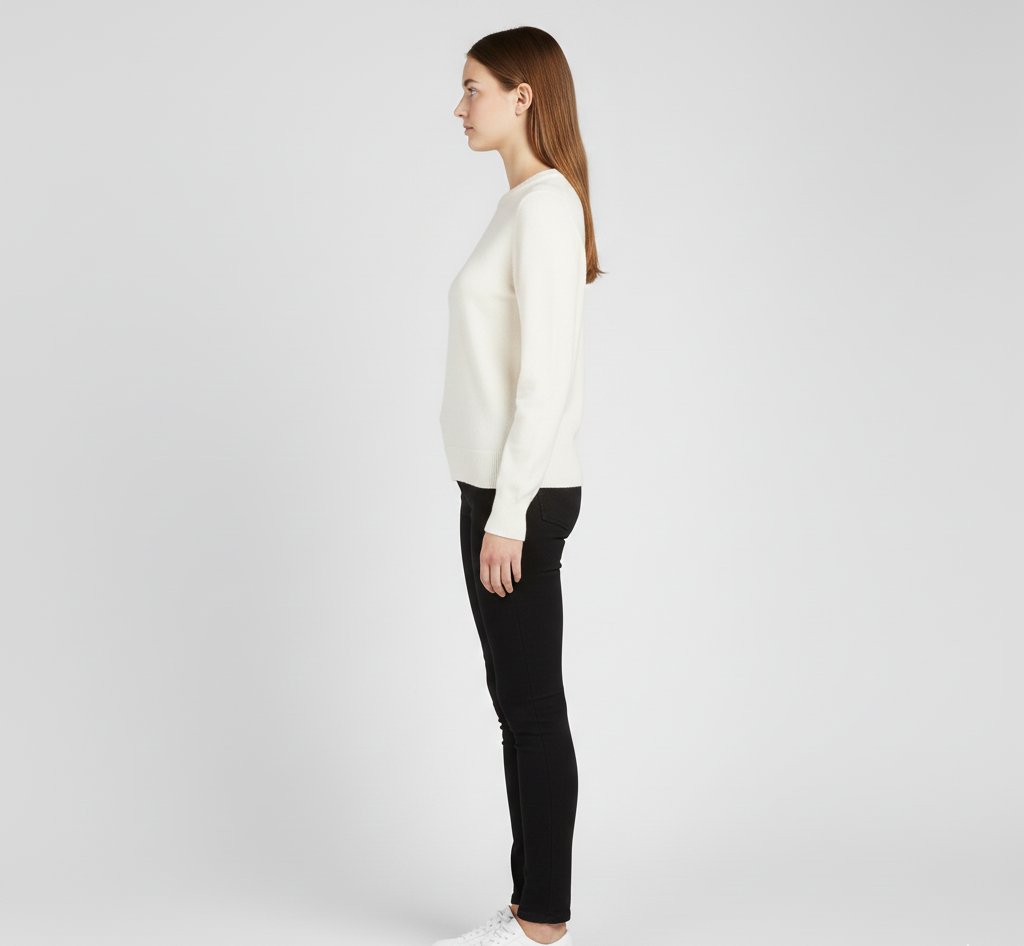 Women's soft cashmere crew neck sweater
