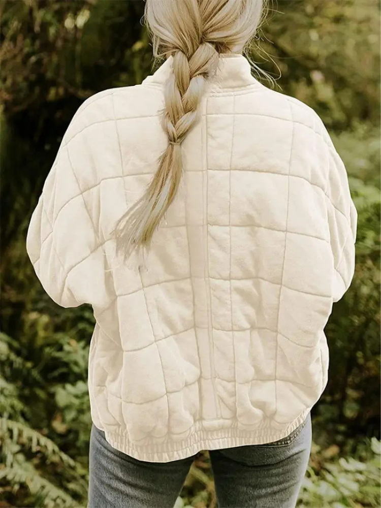 Women’s Quilted Jacket – Lightweight Padded Block Stitch Coat