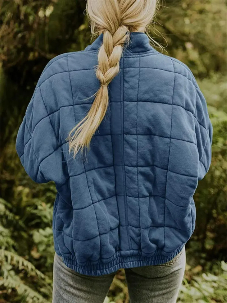 Women’s Quilted Jacket – Lightweight Padded Block Stitch Coat