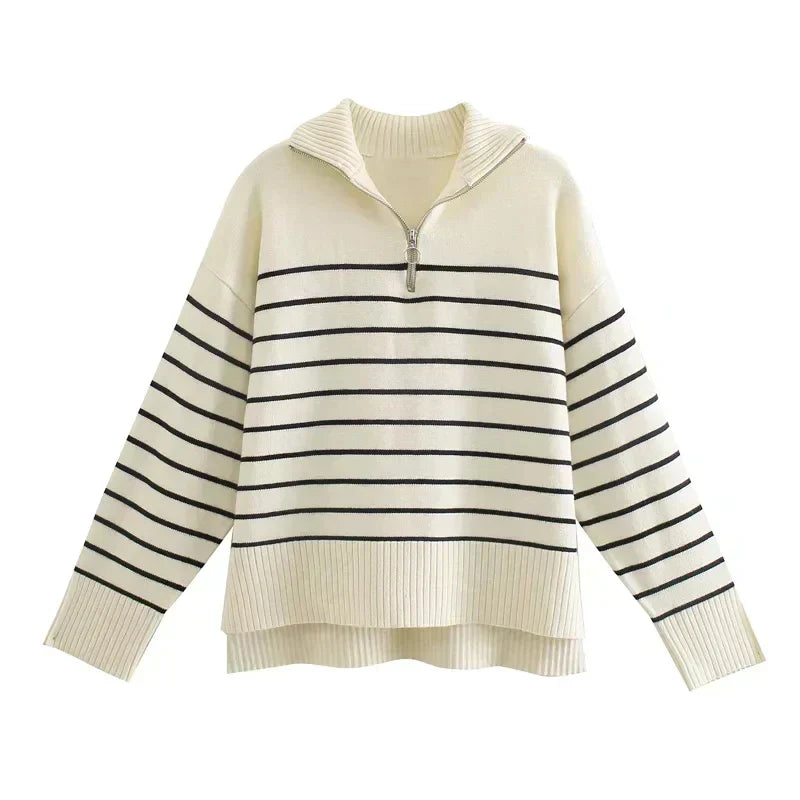 Striped Long Sleeve Sweater for Women
