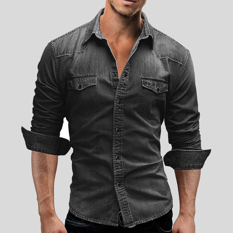 Holdine | Men’s Vintage Denim Shirt – Multiple Colors