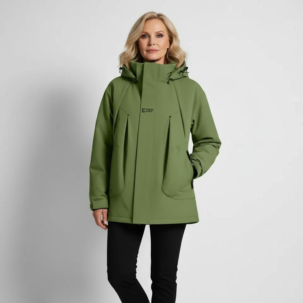 Hooded Mid-Length Jacket for Women