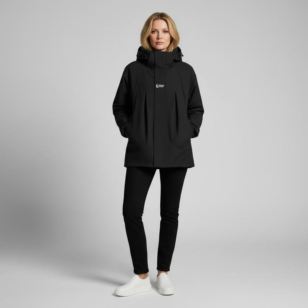 Hooded Mid-Length Jacket for Women