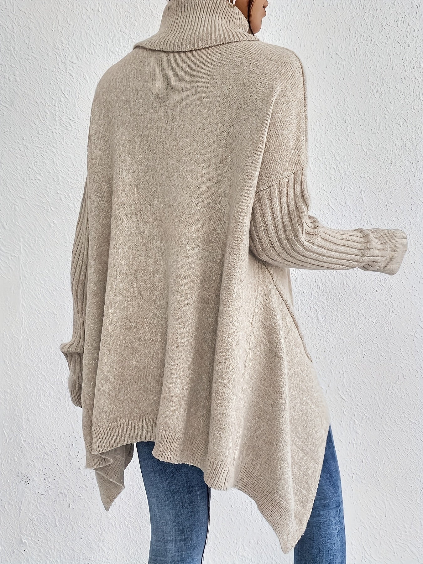 Oversized Turtleneck Sweater for Women – Soft Long Sleeve Jumper for Autumn and Winter Wear