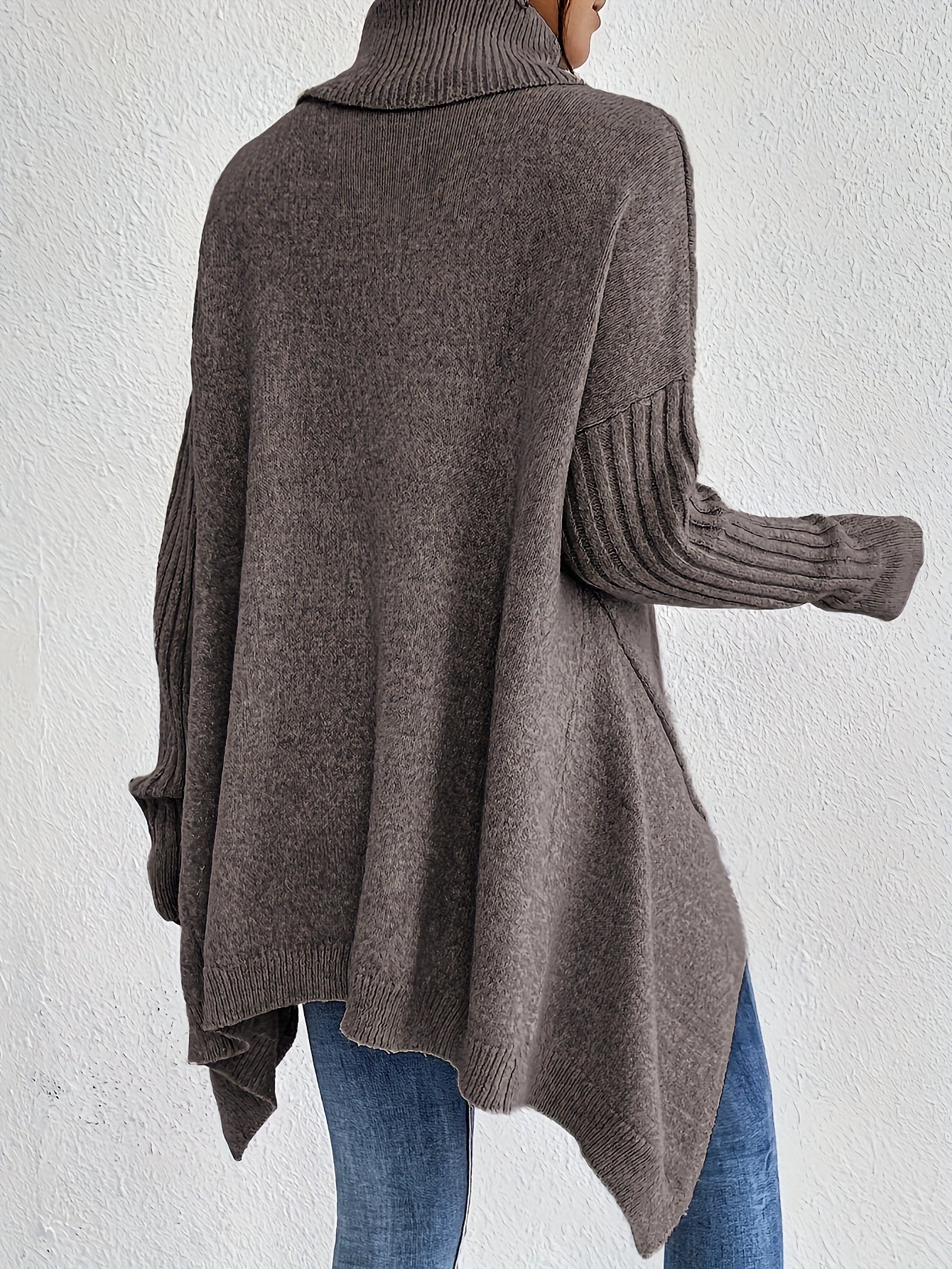 Oversized Turtleneck Sweater for Women – Soft Long Sleeve Jumper for Autumn and Winter Wear