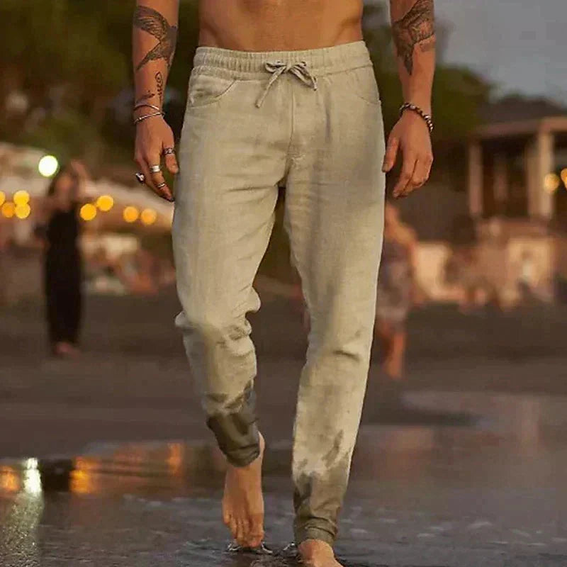 Men’s Linen Summer Trousers – Lightweight & Breathable – Casual Fit for Warm Days