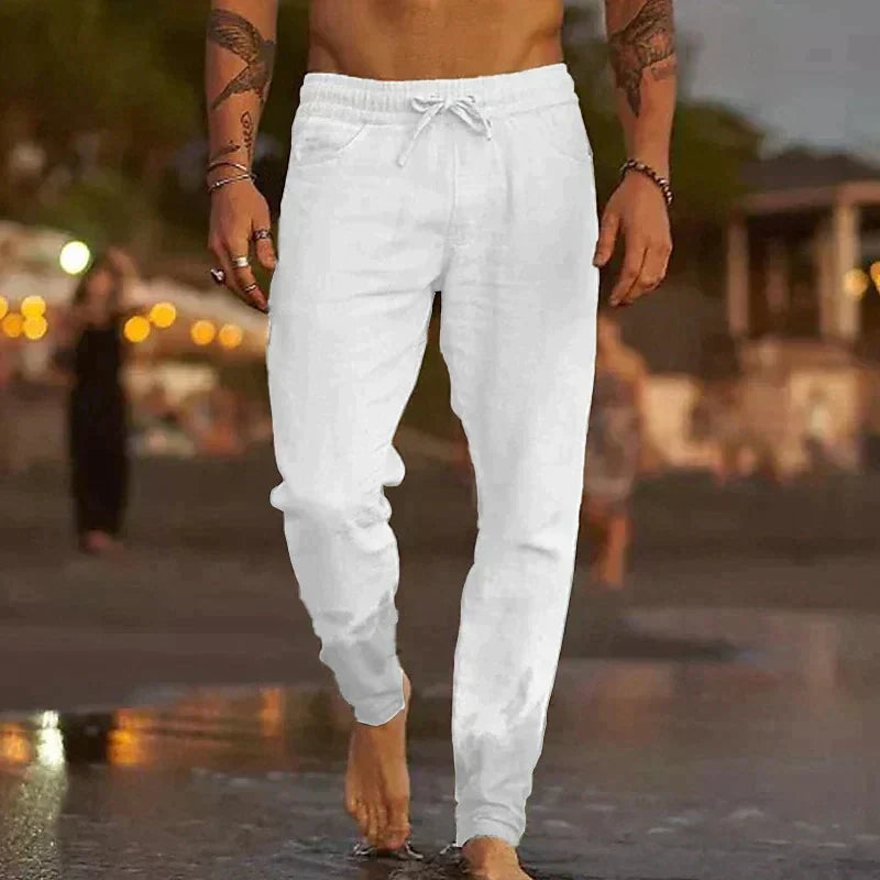 Men’s Linen Summer Trousers – Lightweight & Breathable – Casual Fit for Warm Days
