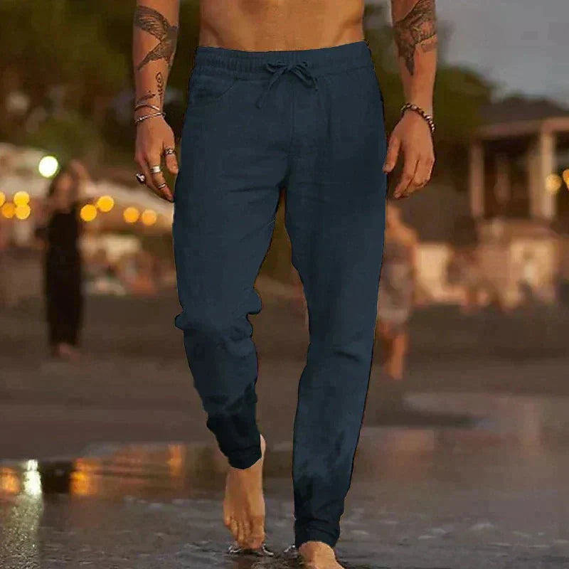 Men’s Linen Summer Trousers – Lightweight & Breathable – Casual Fit for Warm Days