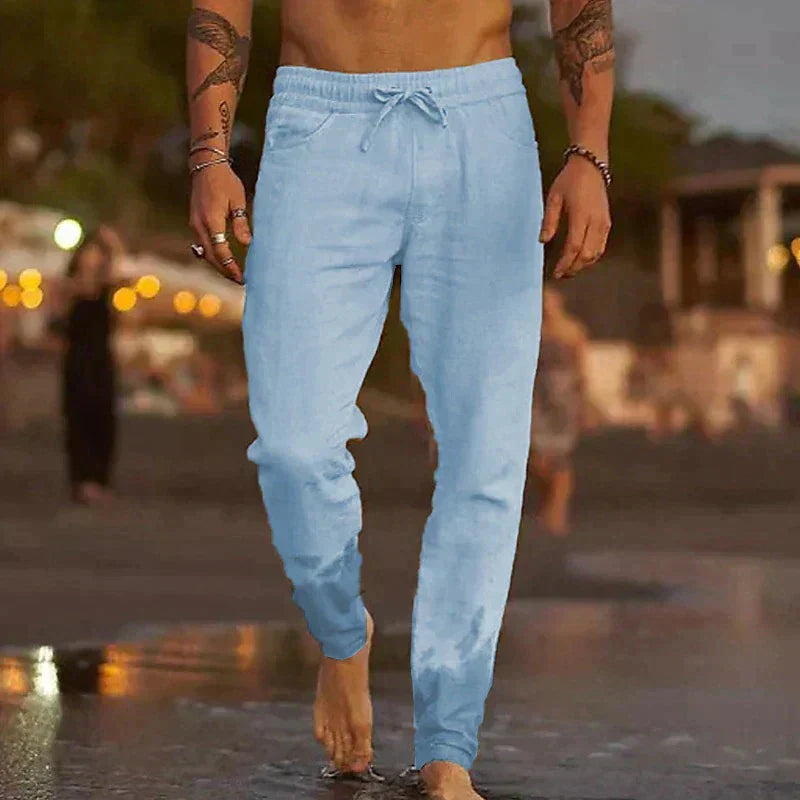 Men’s Linen Summer Trousers – Lightweight & Breathable – Casual Fit for Warm Days