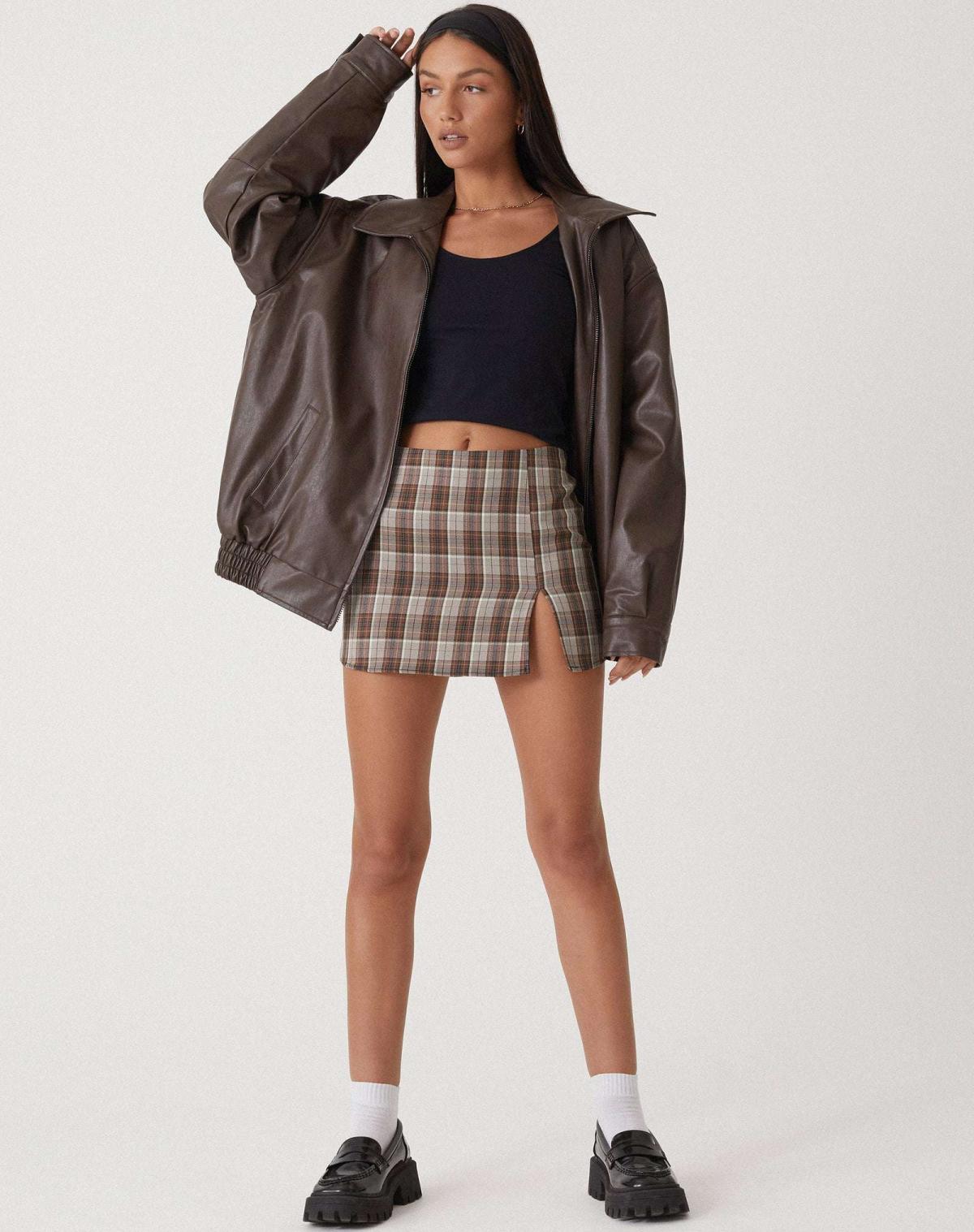 Oversized Faux Leather Jacket – Relaxed Fit Lightweight Outerwear