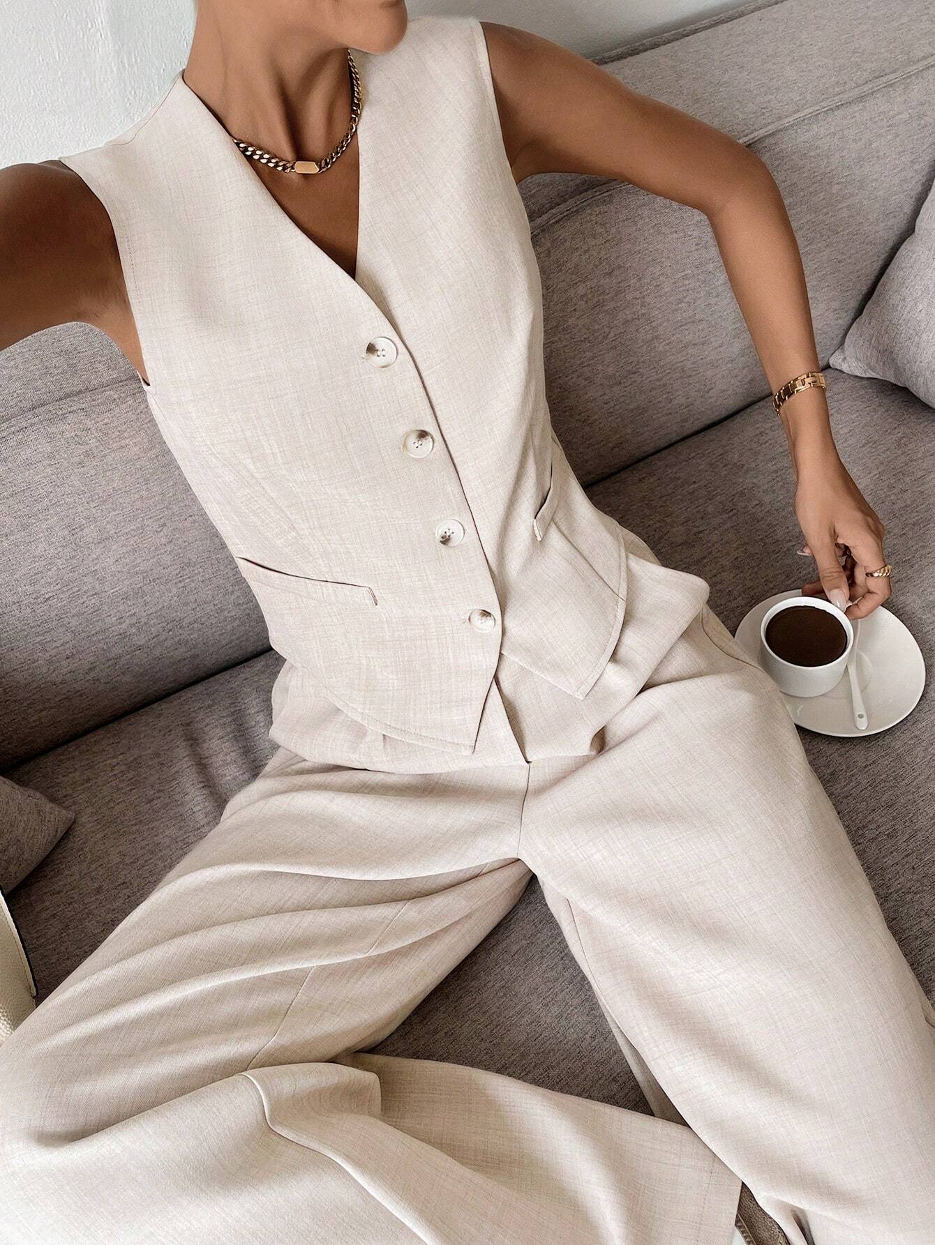 Jamaicah | Women’s Sleeveless Vest & Wide-Leg Pants Set