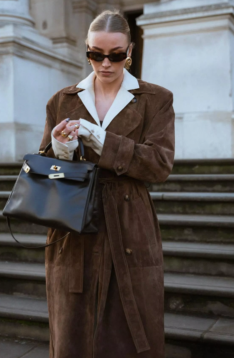 Josefina | Women’s Elegant Suede Trench Coat