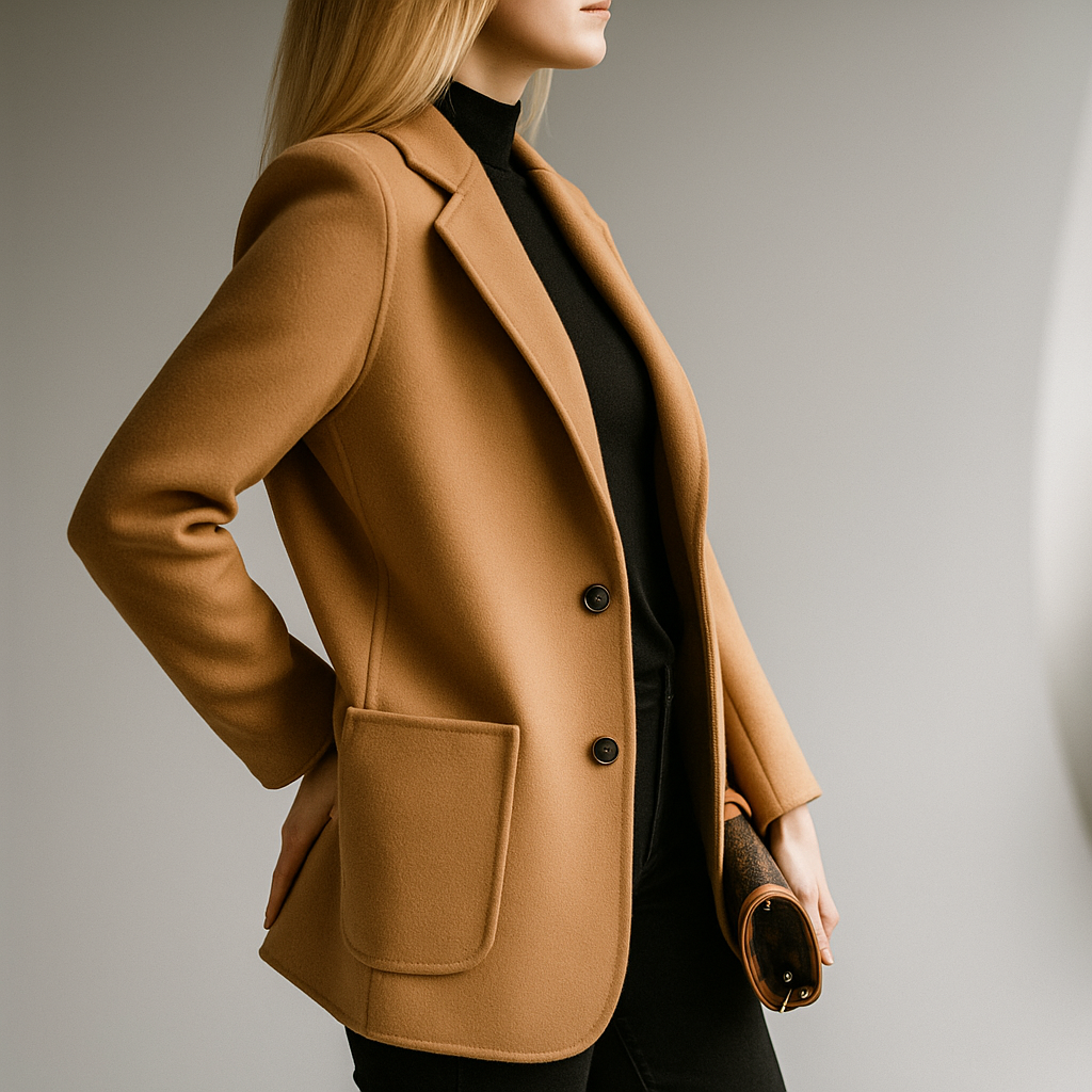 Women’s Tailored Blazer – Structured Polyester Jacket for Smart Everyday Wear