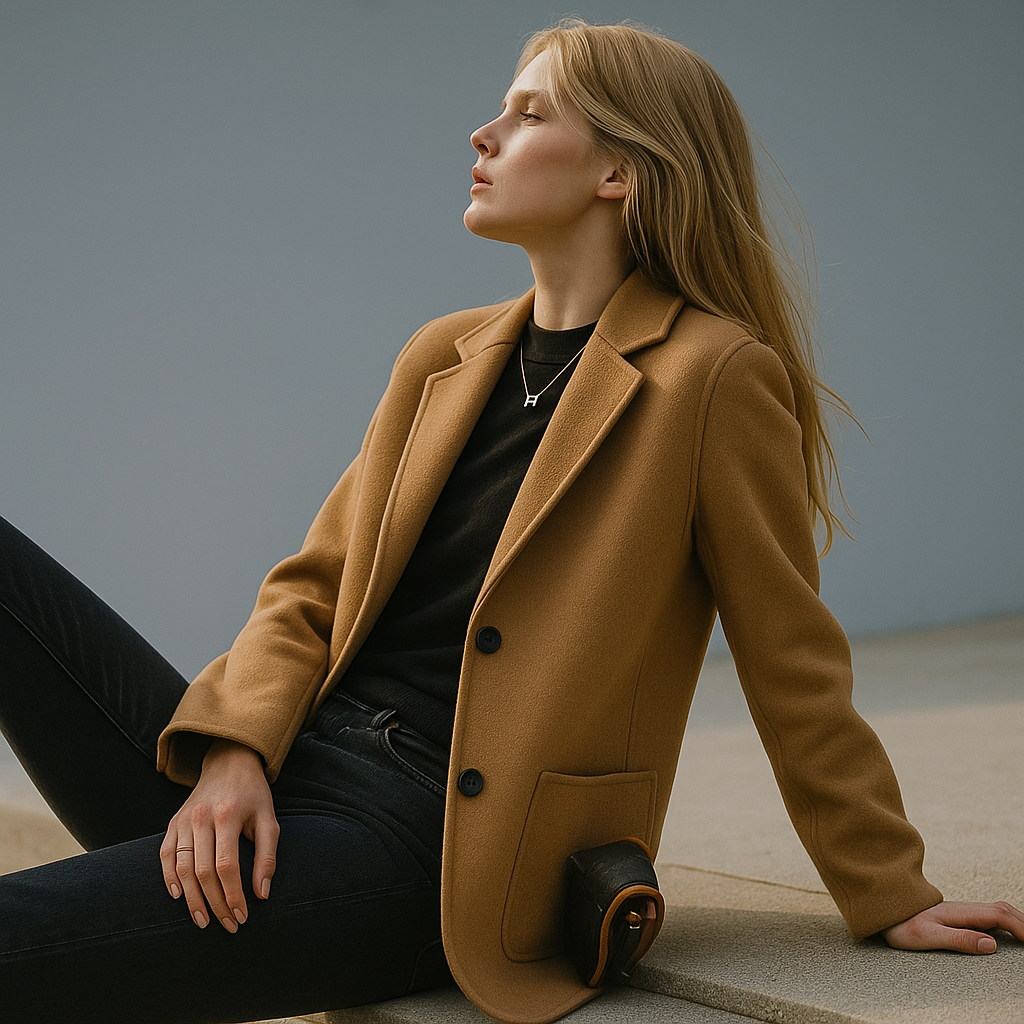 Women’s Tailored Blazer – Structured Polyester Jacket for Smart Everyday Wear