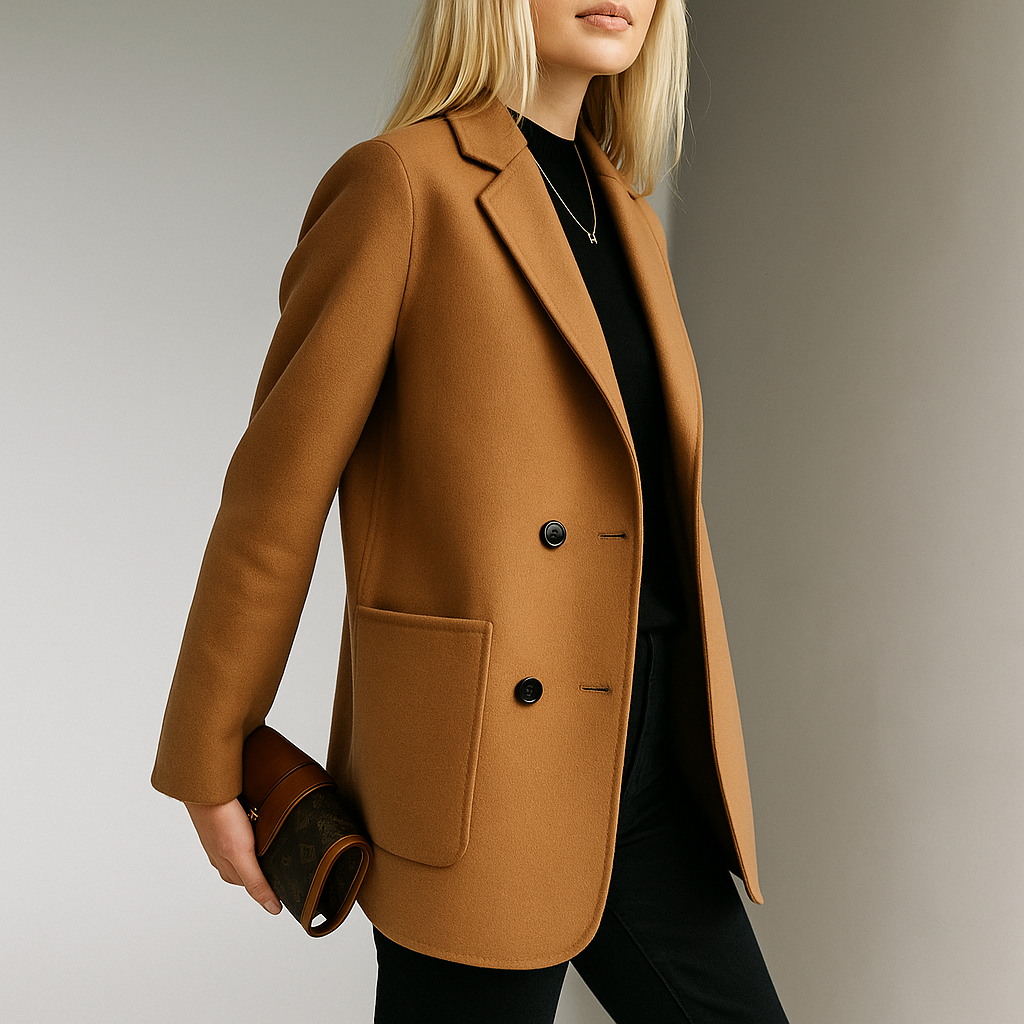 Women’s Tailored Blazer – Structured Polyester Jacket for Smart Everyday Wear