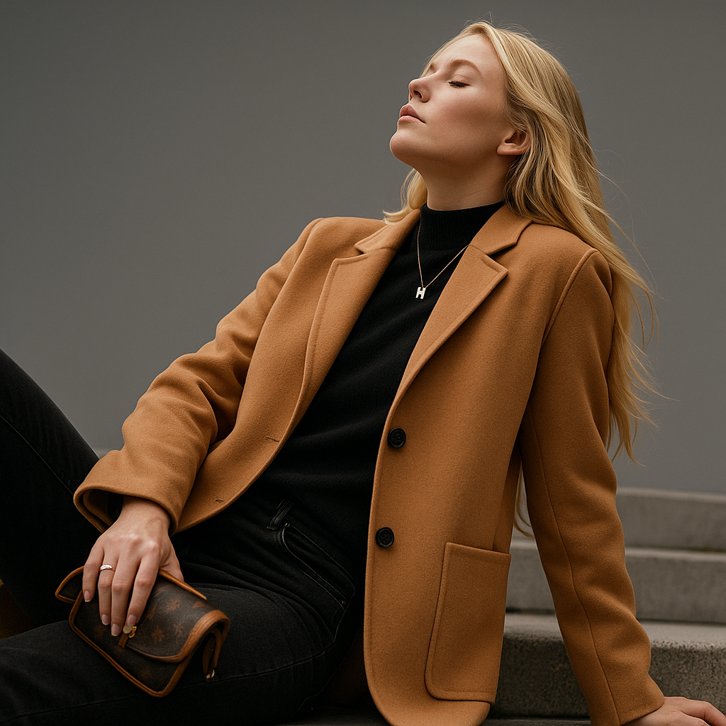 Women’s Tailored Blazer – Structured Polyester Jacket for Smart Everyday Wear
