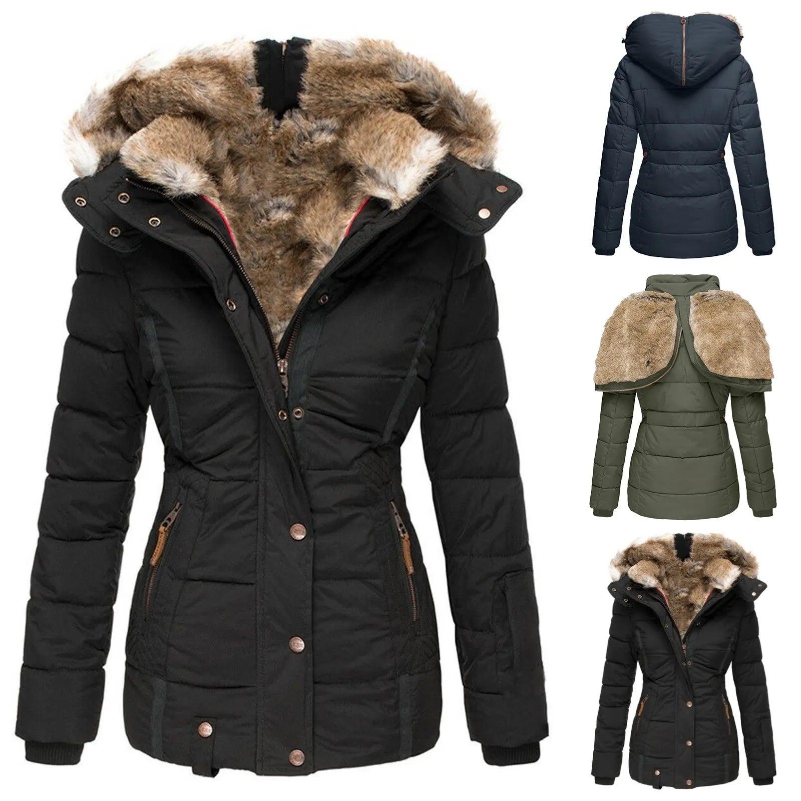 Hooded Puffer Jacket for Women