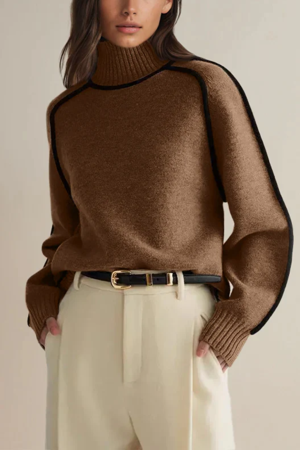 Lourdes | Women's stand-up collar sweater | Modern