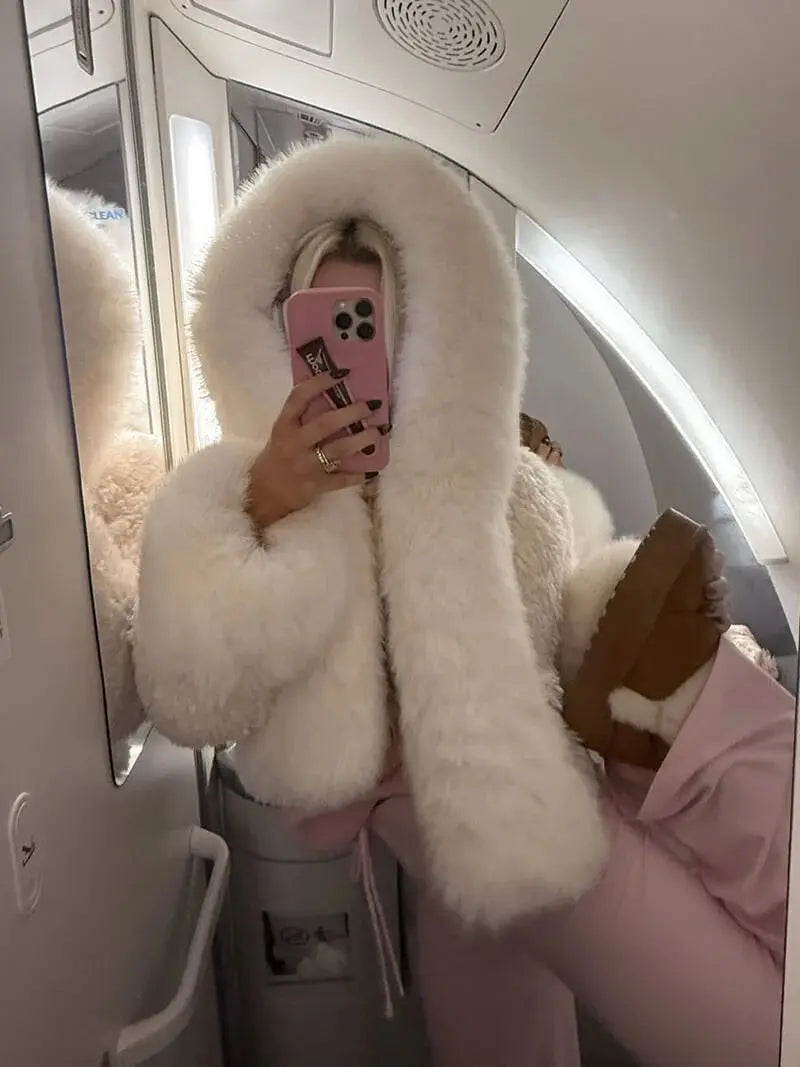 LUNARA | Oversized Hooded Faux Fur Coat for Winter Styling