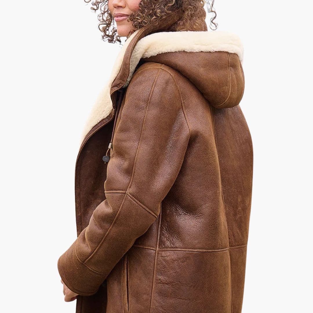 Hooded Toggle Long Coat for Women