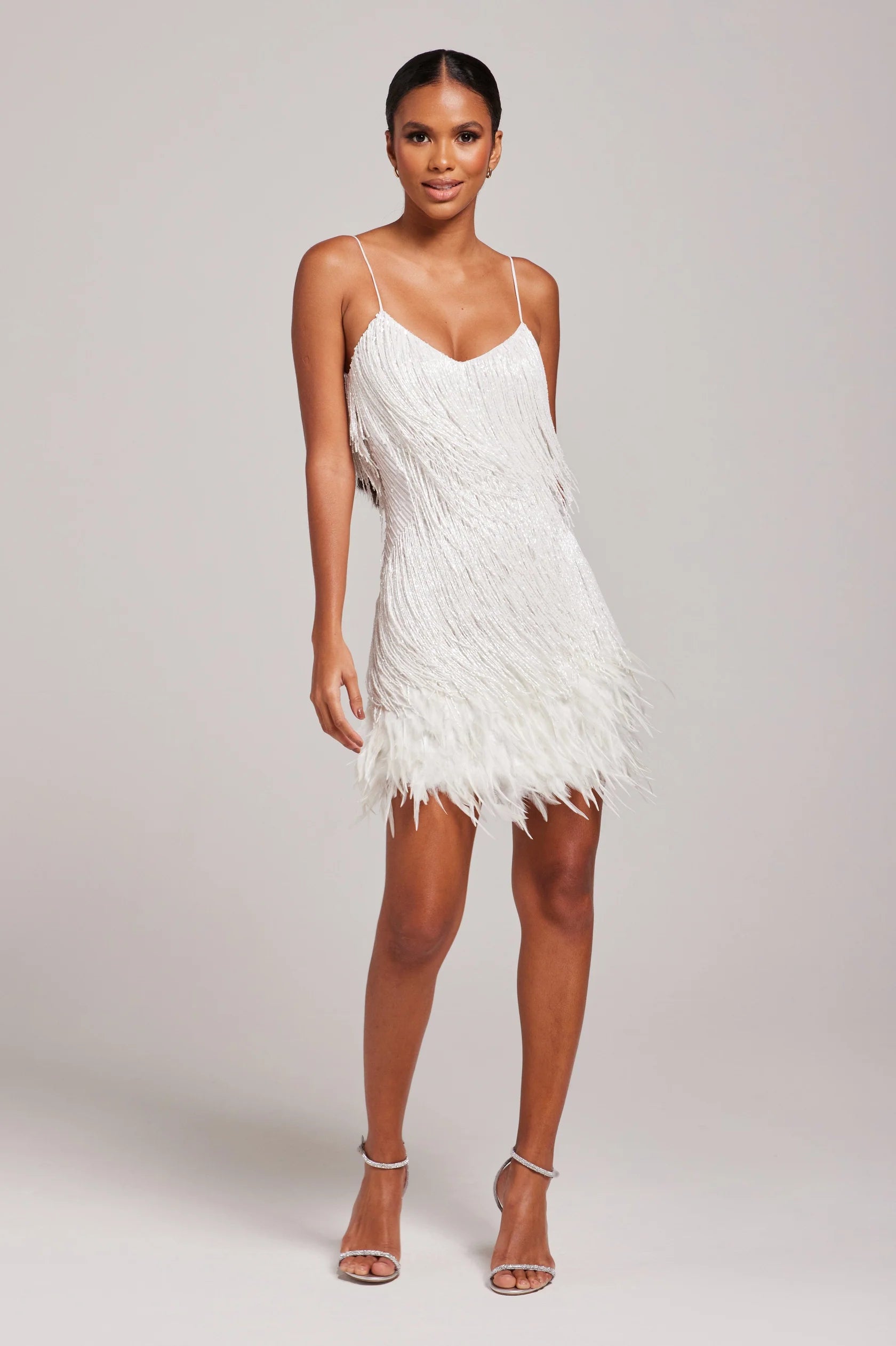 Marj | Women’s Cocktail Dress with Fringe Feathers
