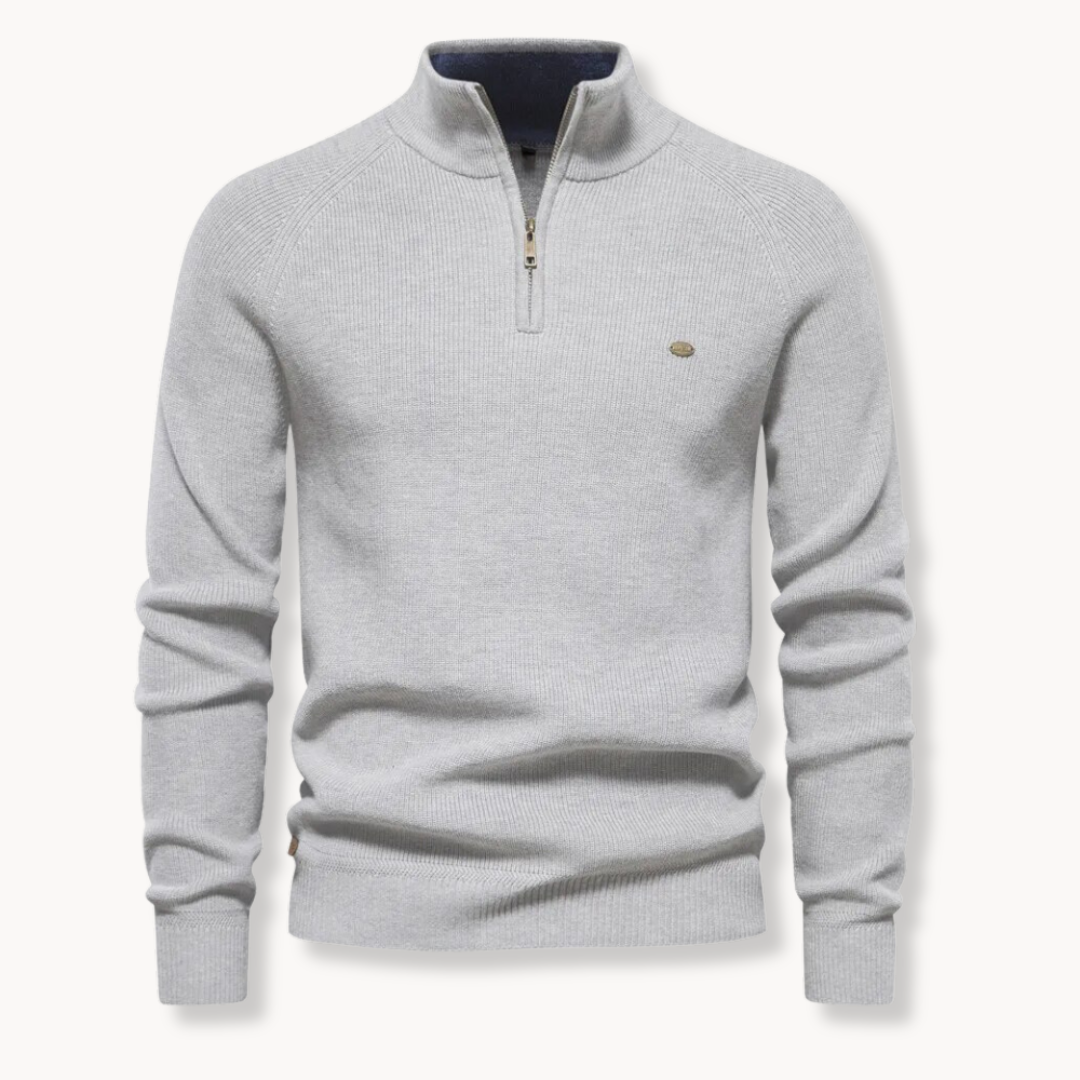 Nate | Men’s Classic Half-Zip Cotton Blend Sweater