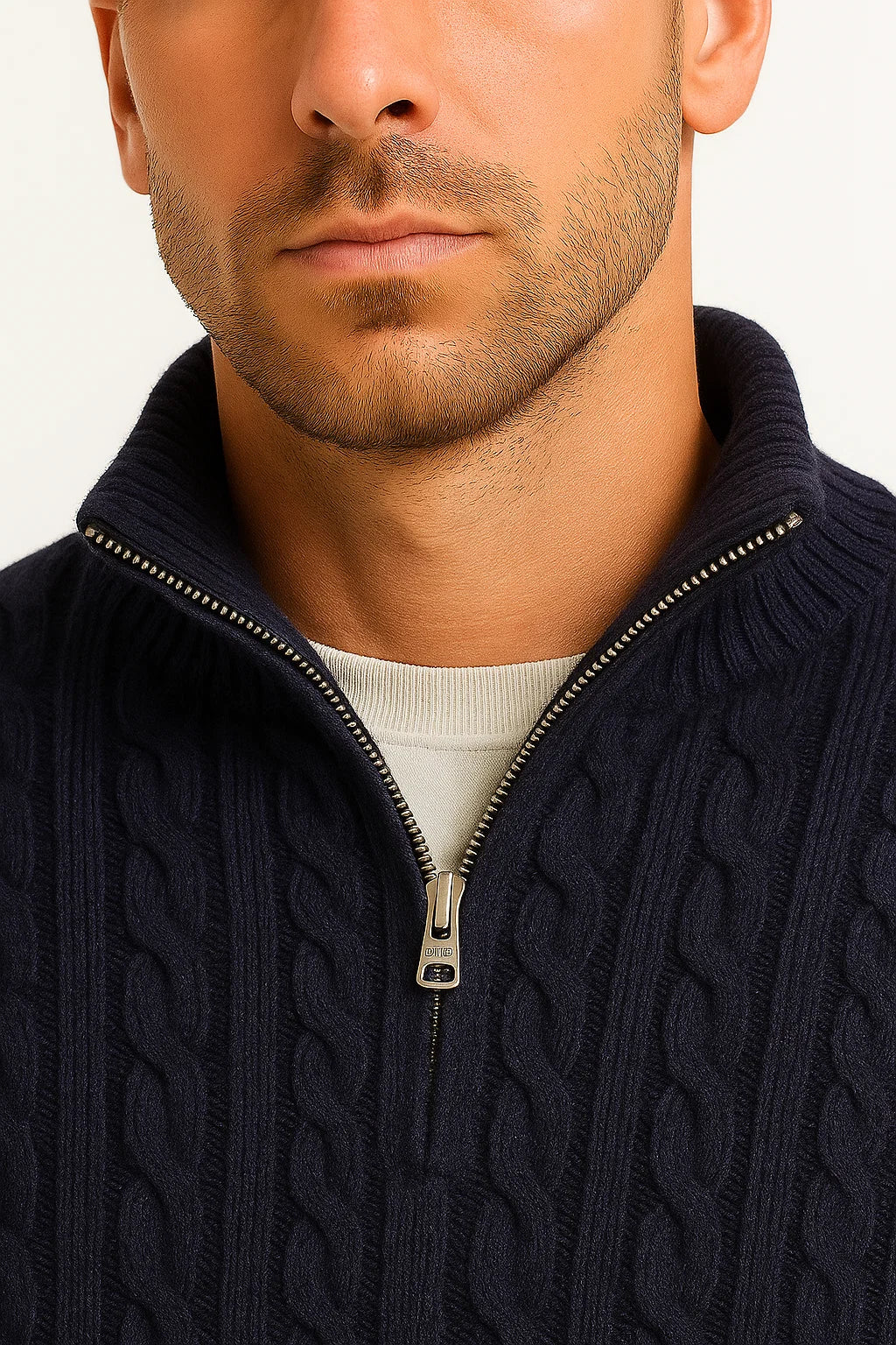 Niels | Men’s Cable Knit Quarter-Zip Sweater