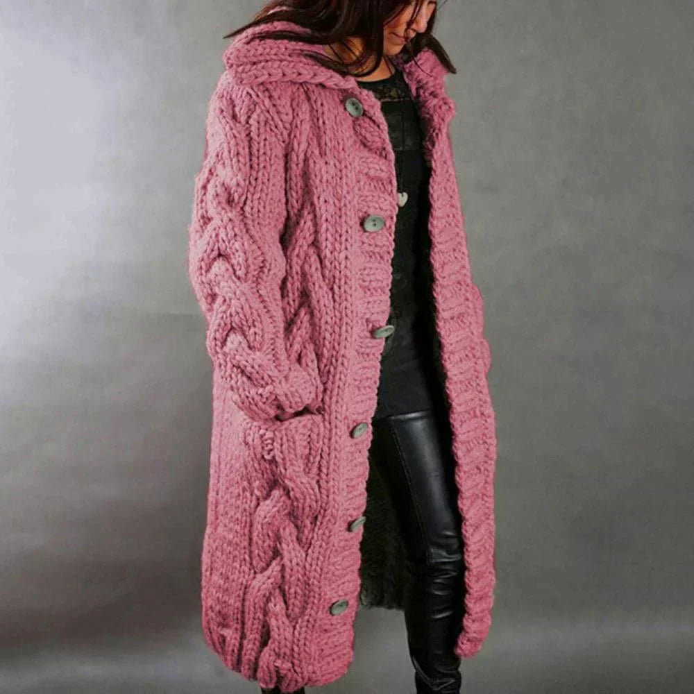 Nikki | Women’s Oversized Cable Knit Button Cardigan