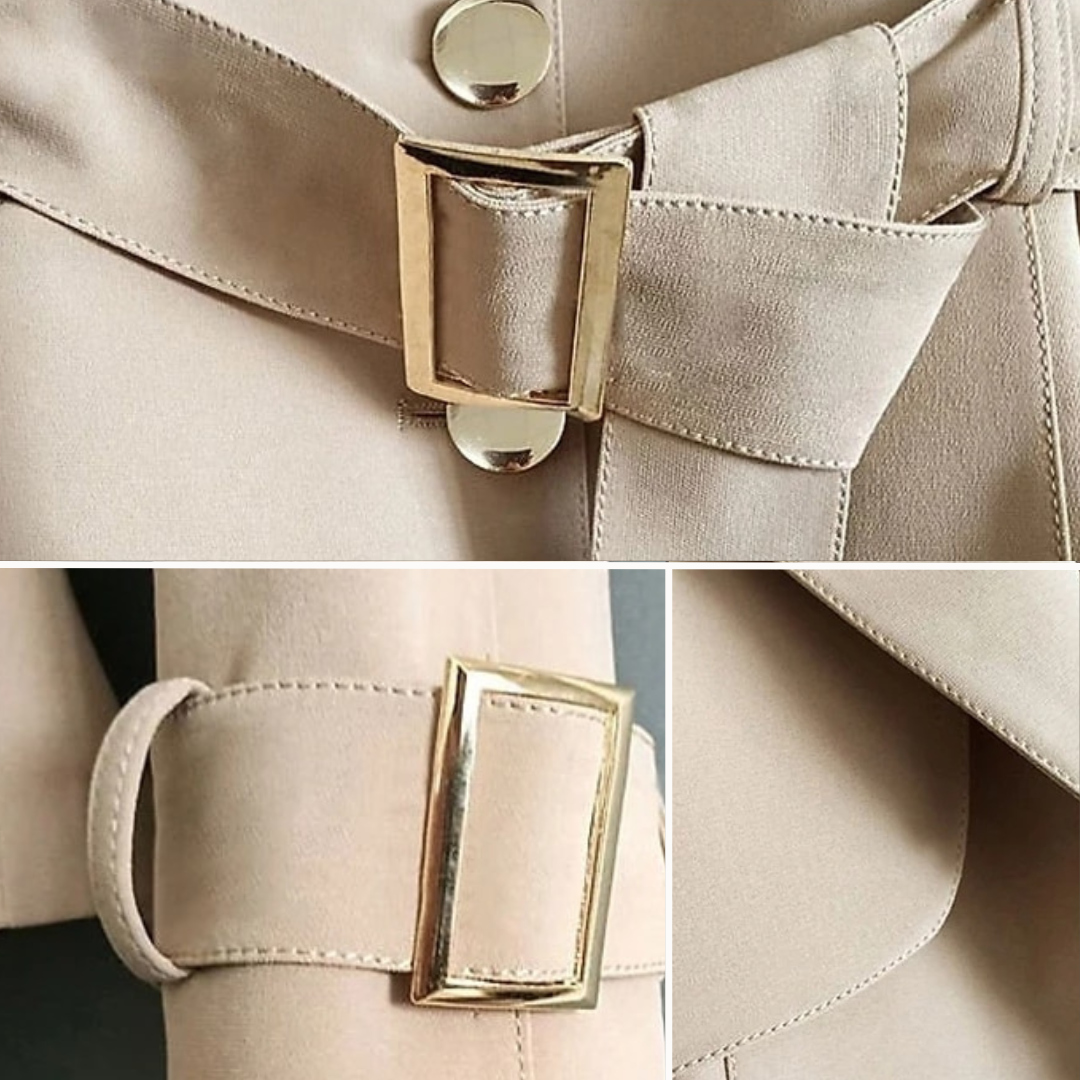 Women’s Vintage Trench Coat – Longline Belted Lightweight Overcoat