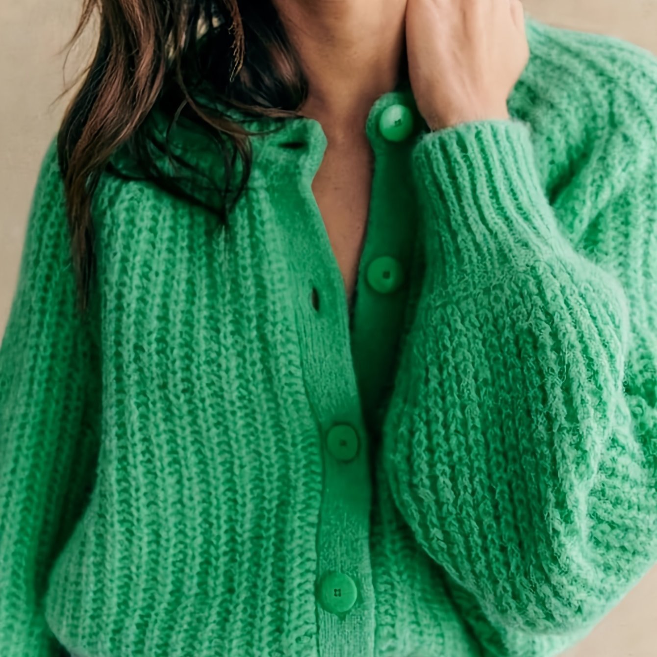Lightweight Knit Cardigan for Women – Loose Fit Poly-Blend Layer for Comfortable Everyday Styling
