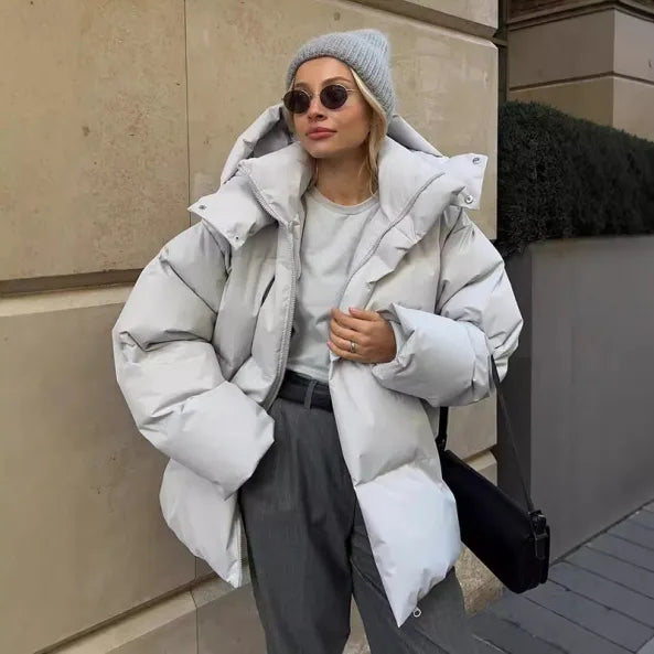 Hooded Quilted Puffer Jacket for Women