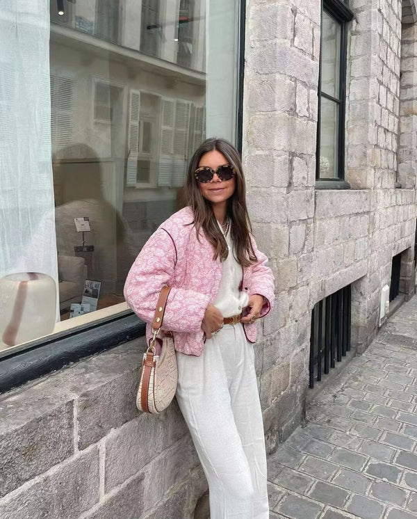 BLOOM – Women's Quilted Jacket in Pink Patchwork