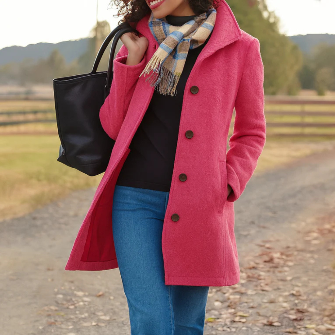 Notched Lapel Coat for Women