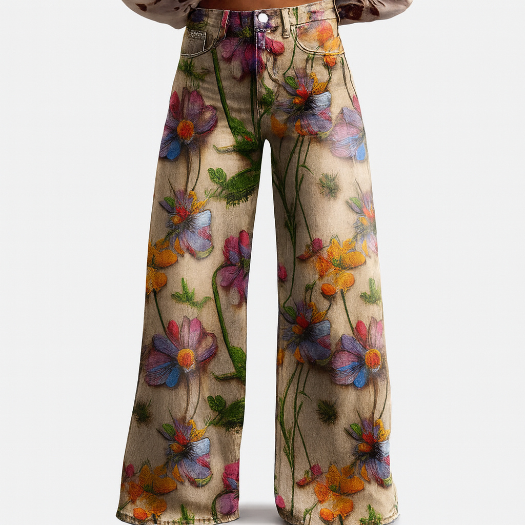 Persephone - Floral Wide Leg Trousers