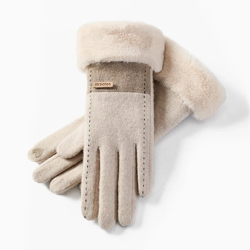 Stay Warm in Style with Our Plush Suede Touchscreen Winter Gloves