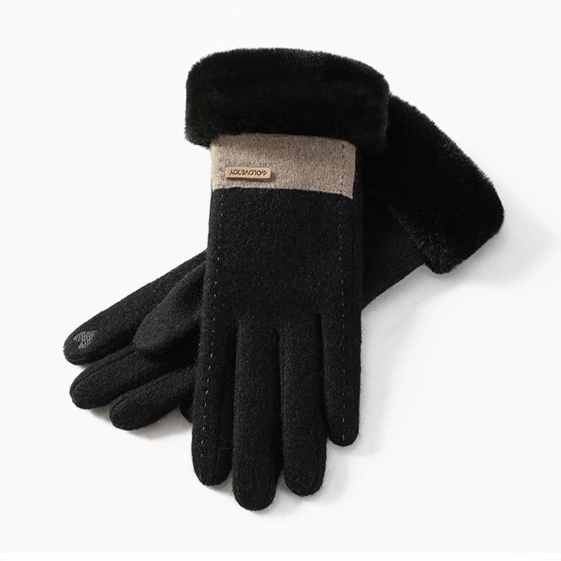 Stay Warm in Style with Our Plush Suede Touchscreen Winter Gloves