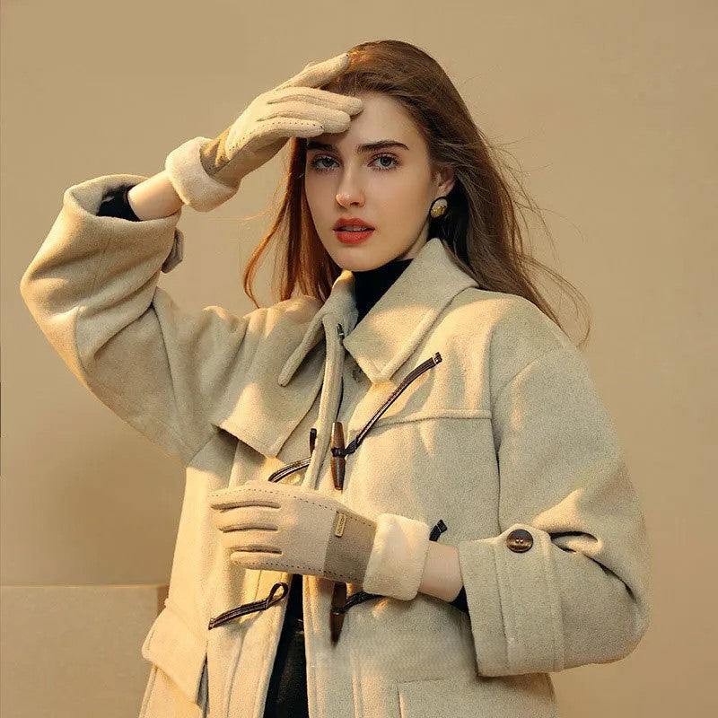 Stay Warm in Style with Our Plush Suede Touchscreen Winter Gloves