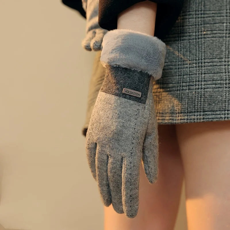 Stay Warm in Style with Our Plush Suede Touchscreen Winter Gloves